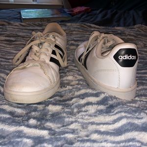 Adidas white and black sneakers